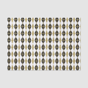 Diamonds and Gold Grid Tissue Paper