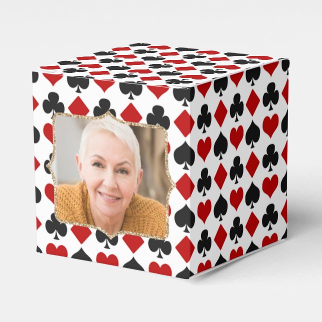 Diamonds and Hearts Photo Template Favour Box (Front Side)