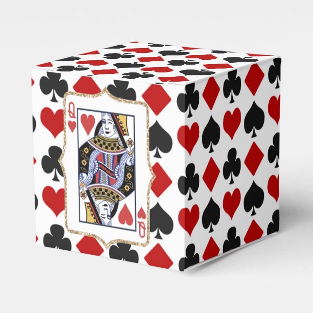 Diamonds and Hearts Queen Favour Box (Front Side)
