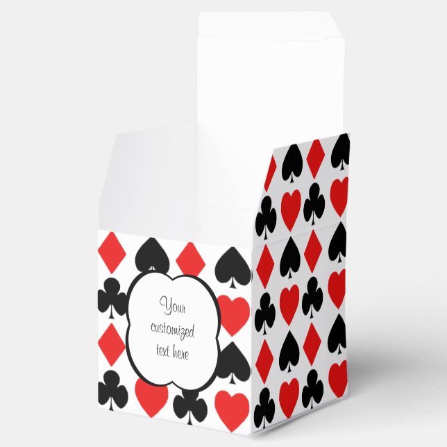 Diamonds and Hearts Red and Black Favour Box (Opened)