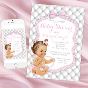 Diamonds and Pearls Baby Shower Invitation