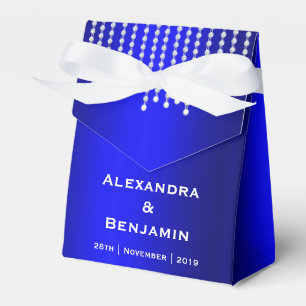 Diamonds and Pearls Blue Wedding Favour Box