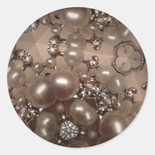 Diamonds and pearls classic round sticker