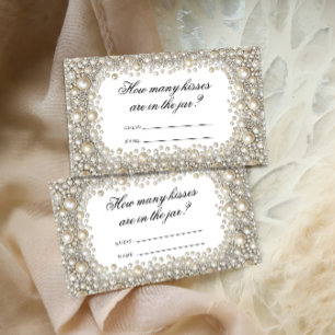 Diamonds and Pearls How Many Kisses Bridal Game Enclosure Card
