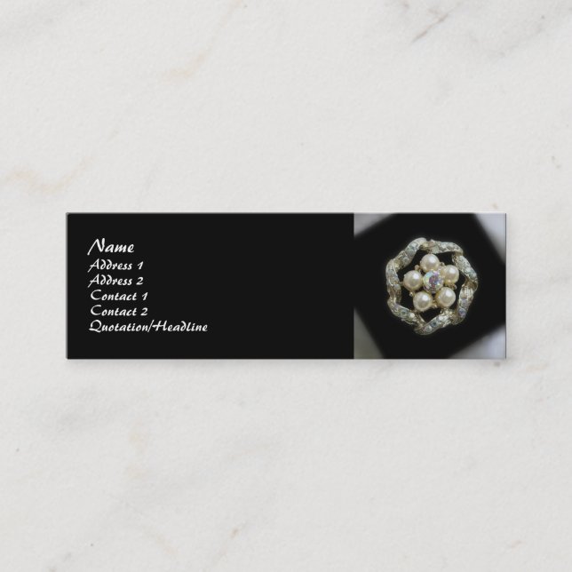 Diamonds and Pearls Mini Business Card (Front)