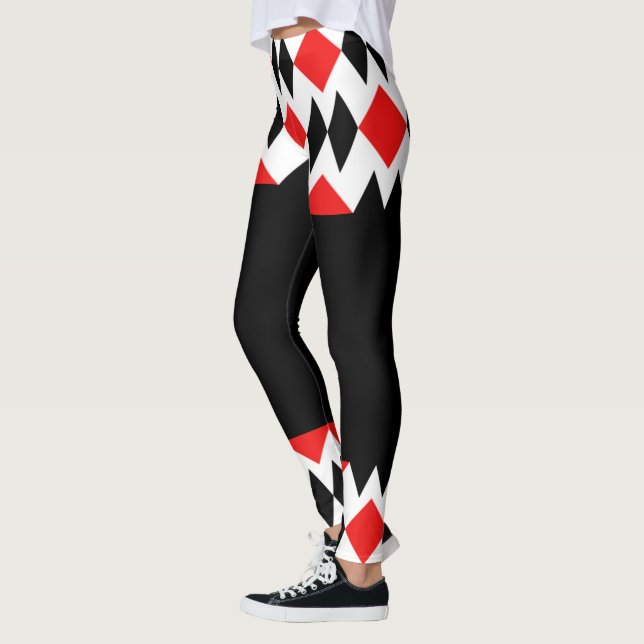 Diamonds and Solid Black Leggings (Left)