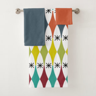 Diamonds and Starbursts  Bath Towel Set