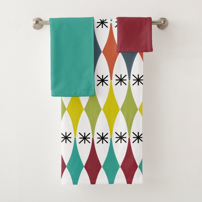 Diamonds and Starbursts  Bath Towel Set (Insitu)