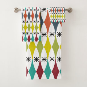 Diamonds and Starbursts  Bath Towel Set