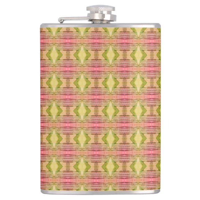 diamonds and stripes pattern hip flask (Front)