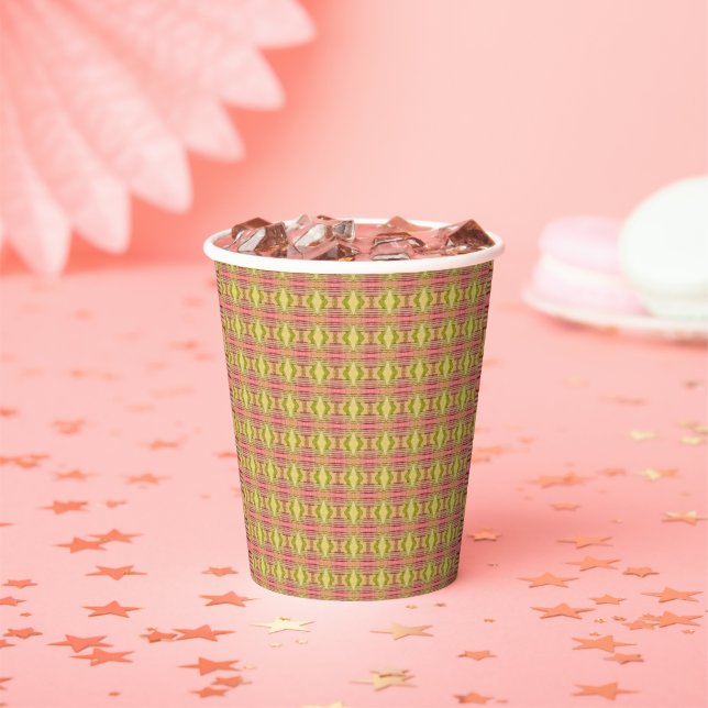 diamonds and stripes pattern paper cups (Insitu)