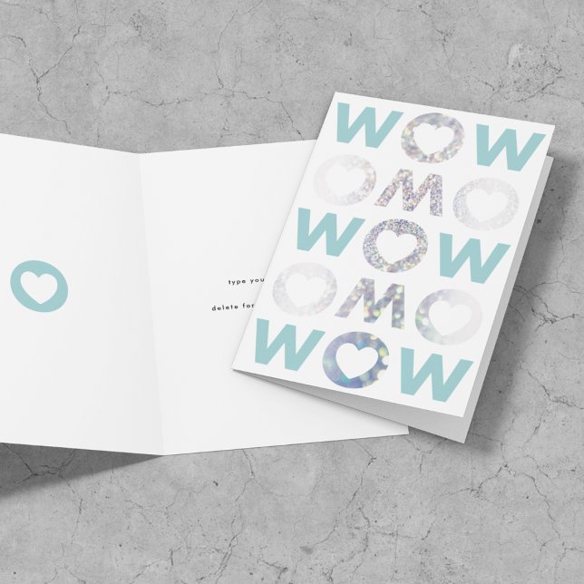 Diamonds and Turquoise WOW MOM Mother's Day Card (Creator Uploaded)