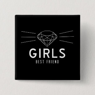 Diamonds are a Girl's Best Friend 15 Cm Square Badge
