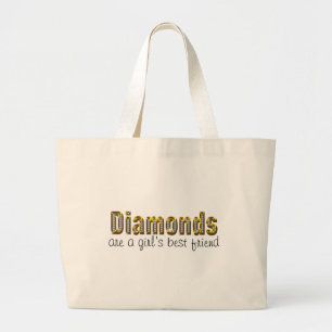 diamonds are a girls best friend large tote bag