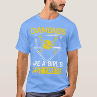 Diamonds Are A Girls Best Friend Softball Player f T-Shirt