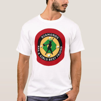 DIAMONDS ARE A GIRLS BEST FRIEND - WOMENS SOFTBALL T-Shirt