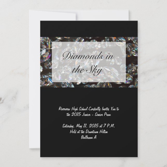 Diamonds - Bling Prom Invitations (Front)