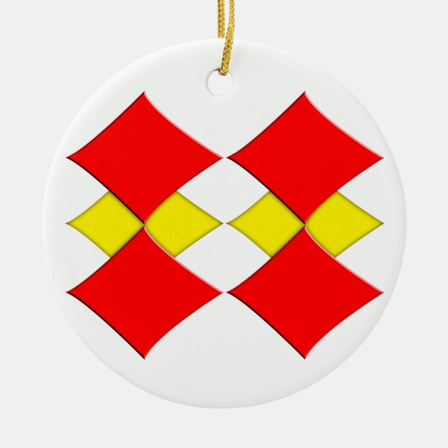 Diamonds Ceramic Tree Decoration (Front)