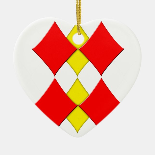 Diamonds Ceramic Tree Decoration (Front)