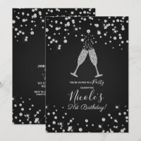 Diamonds Champagne Toast Modern Birthday Party