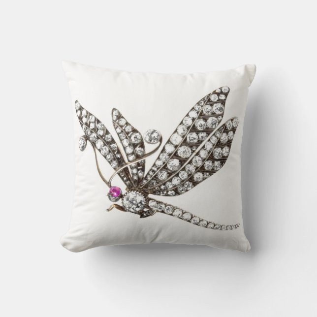 Diamonds Dragonfly SOFA BLING Jewellery Cushion (Front)