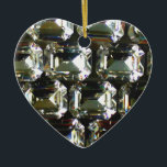 Diamonds, elegant vintage gemstones  ceramic tree decoration<br><div class="desc">Old Hollywood glitz and glamor -elegant diamonds,  gemstone pattern.
A great gift idea for the Christmas holiday,  birthdays or just because she wonderful! 
- Give this modern,  fabulous,  trendy,  modern,  fun,  glittering glamorous luggage tag to your favorite person!
The text can be changed using the customize/ personalize  tab.</div>