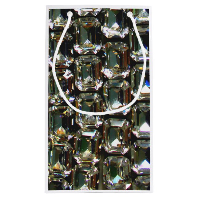 Diamonds, elegant vintage gemstones pattern  small gift bag (Back)