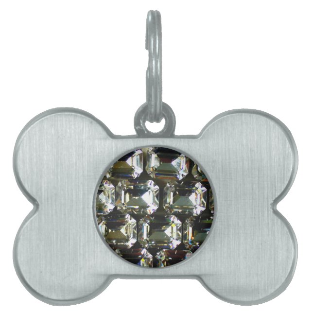 Diamonds, elegant vintage gemstones  pet name tag (Front)