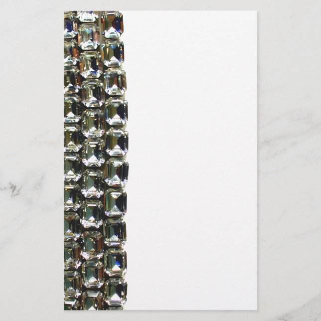 Diamonds, elegant vintage gemstones  stationery (Front)