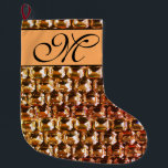 Diamonds elegant vintage orange yellow gemstones  large christmas stocking<br><div class="desc">Old Hollywood glitz and glamour -elegant orange yellow diamonds, gemstone pattern. A great gift idea for the Christmas holiday, birthdays or just because she wonderful! - Give this modern, fabulous, trendy, modern, fun, glittering glamourous luggage tag to your favourite person! The text can be changed using the customise/ personalise tab....</div>