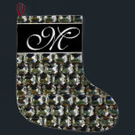 Diamonds, elegant vintage purple gemstones  large christmas stocking<br><div class="desc">Old Hollywood glitz and glamour -elegant purple pink diamonds, gemstone pattern. A great gift idea for the Christmas holiday, birthdays or just because she wonderful! - Give this modern, fabulous, trendy, modern, fun, glittering glamourous luggage tag to your favourite person! The text can be changed using the customise/ personalise tab....</div>