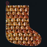 Diamonds, elegant vintage purple gemstones  large christmas stocking<br><div class="desc">Old Hollywood glitz and glamour -elegant orange yellow diamonds, gemstone pattern. A great gift idea for the Christmas holiday, birthdays or just because she wonderful! - Give this modern, fabulous, trendy, modern, fun, glittering glamourous luggage tag to your favourite person! The text can be changed using the customise/ personalise tab....</div>