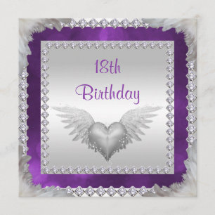 Diamonds & Feathers 18th Birthday Invitation