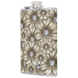 Diamonds Flowers Gemstone Flask