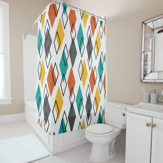 Diamonds Forever Shower Curtain (In Situ)
