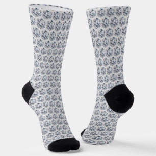 Diamonds/Fractal Mosaic in Silver Grey Socks
