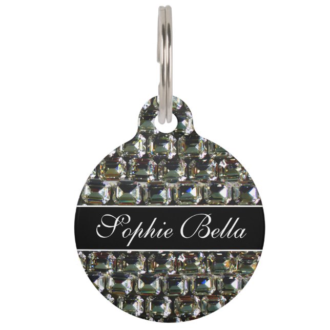 Diamonds, gemstone jewellery pattern  pet ID tag (Front)