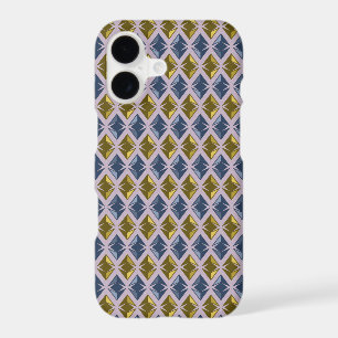 DIAMONDS Geometric Golden blue