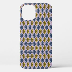 DIAMONDS Geometric Golden blue iPhone 12 Case