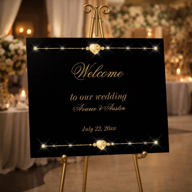 Diamonds Gold and Glitter Wedding Poster (Creator Uploaded)