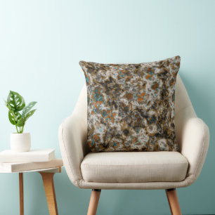 Diamonds Gold and Turquoise Cushion