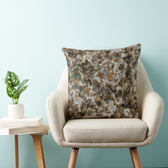 Diamonds Gold and Turquoise Cushion (Chair)