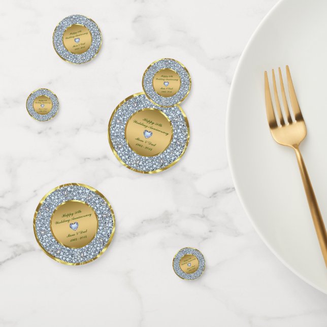 Diamonds & Gold Background Confetti (Group)