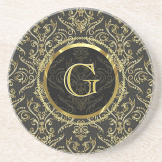 Diamonds & Gold Fine Shading Pattern-Customisable Coaster