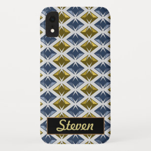 DIAMONDS Golden Blue Gems Custom Name Case-Mate iPhone Case