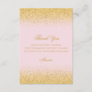 Diamonds & Golden Glitter Thank You Cards