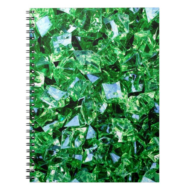 Diamonds green design colour shape notebook (Front)