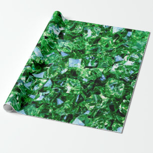 Diamonds green design colour shape wrapping paper