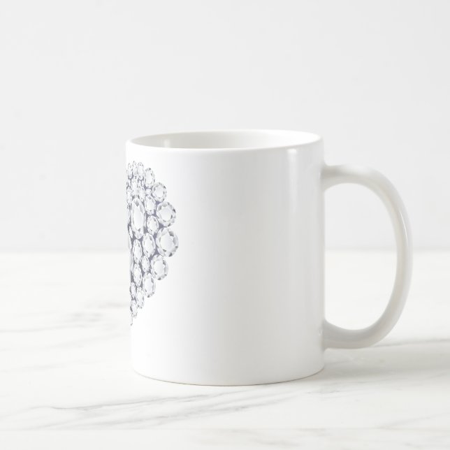 Diamonds Heart Gems Coffee Mug (Right)