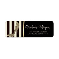 Diamonds High Heels, Black Stripes Address Label